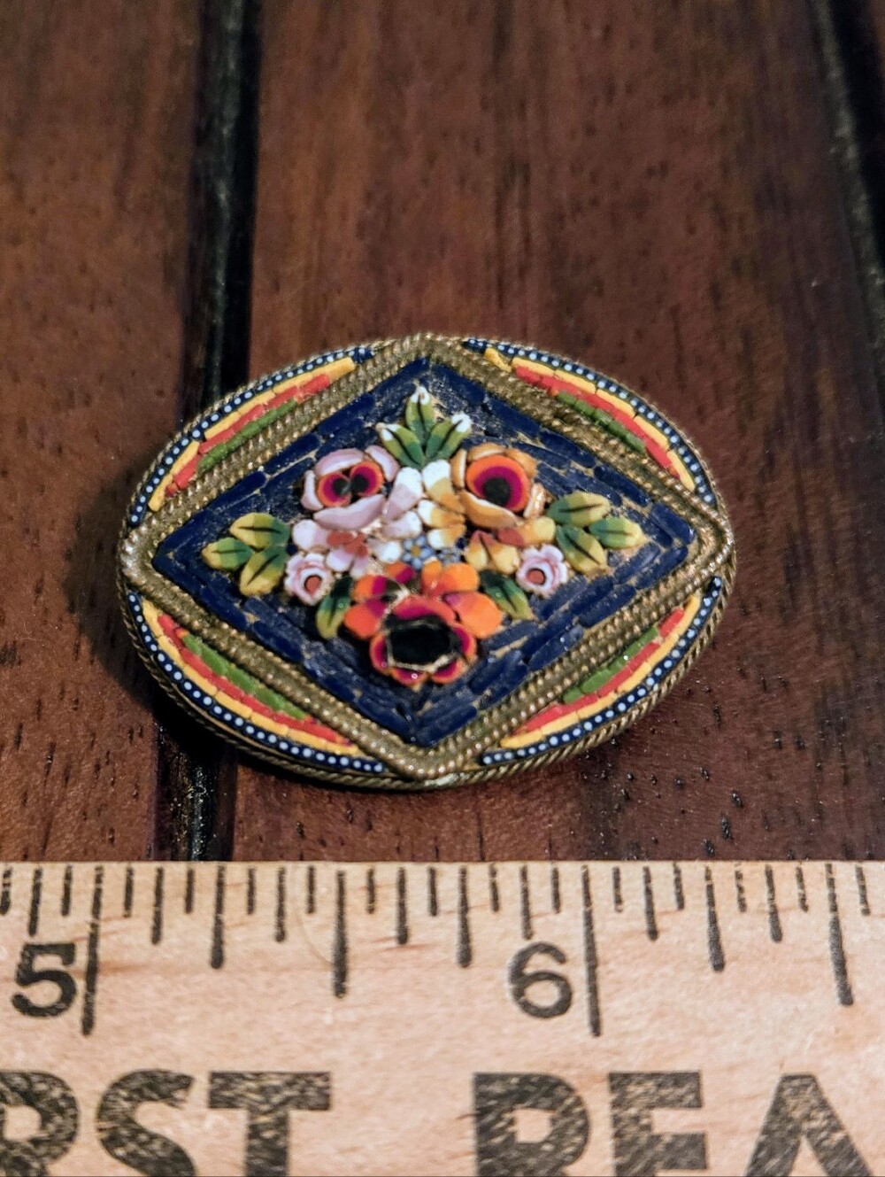 NFS Reserve For Lynda $50 Antique Micro Mosaic Millefori Brooch Italy - Picture 5 of 5